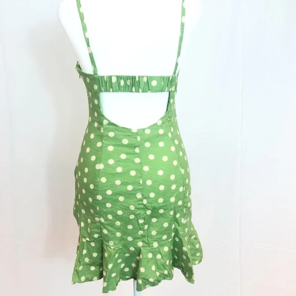 Green Polka Dot Zara Mini Dress - Picture 3 of 4